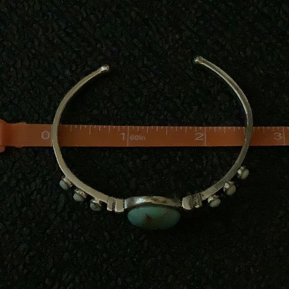 Like New Lucky Brand Turquoise and Silver Metal Cuff - Picture 5 of 7